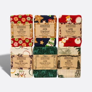 2oz Cloth Wrapped Holiday Soap Set of 6