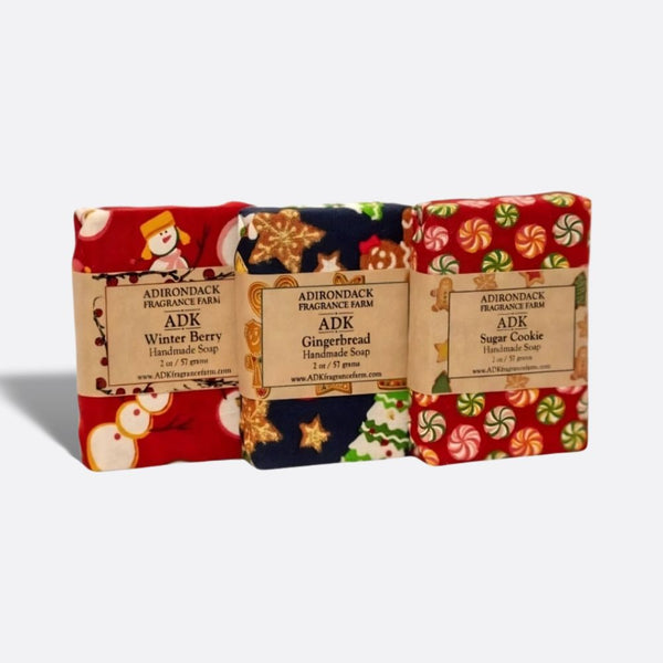 2oz Cloth Wrapped Holiday Soap Set of 6