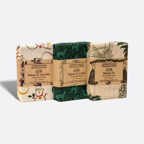 2oz Cloth Wrapped Holiday Soap Set of 6