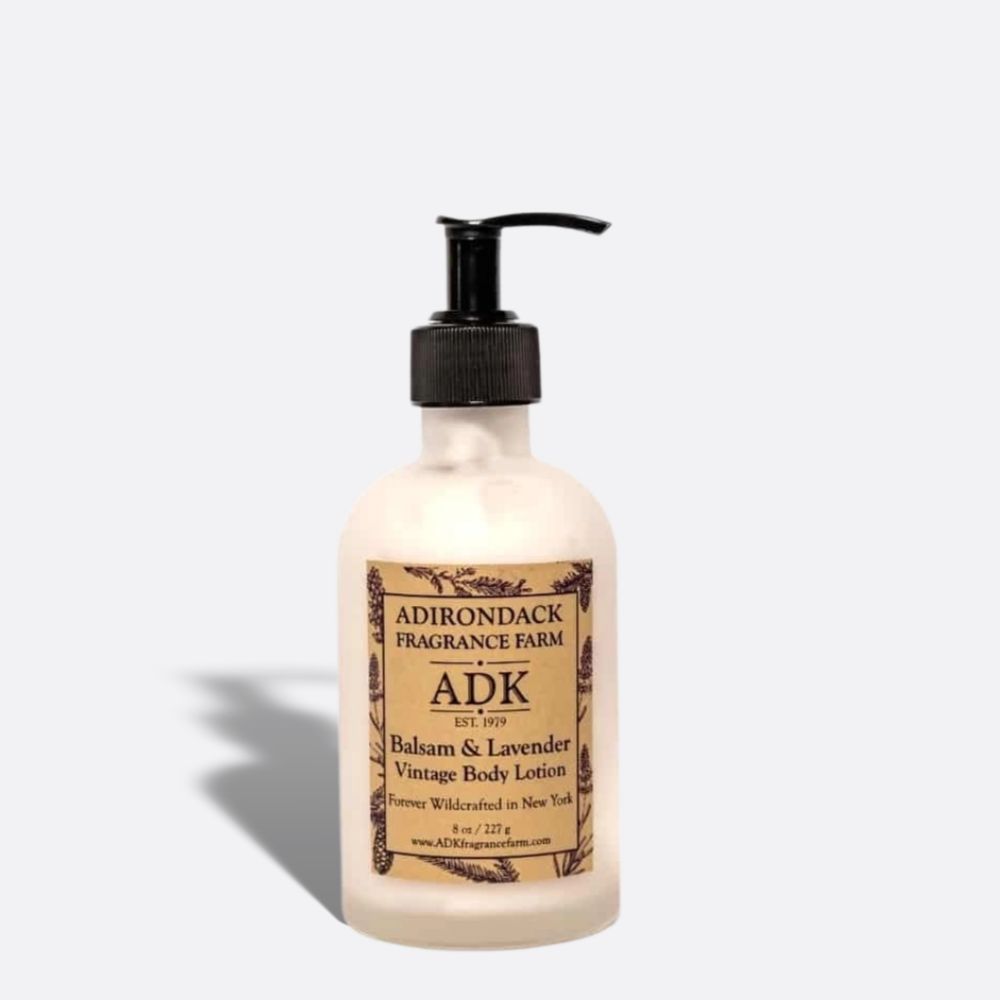 Balsam Lavender Vintage Body Lotion bottle with ADK Label