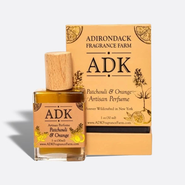 Gold ADK designed Patchouli Orange Perfume Spray Bottle with Box