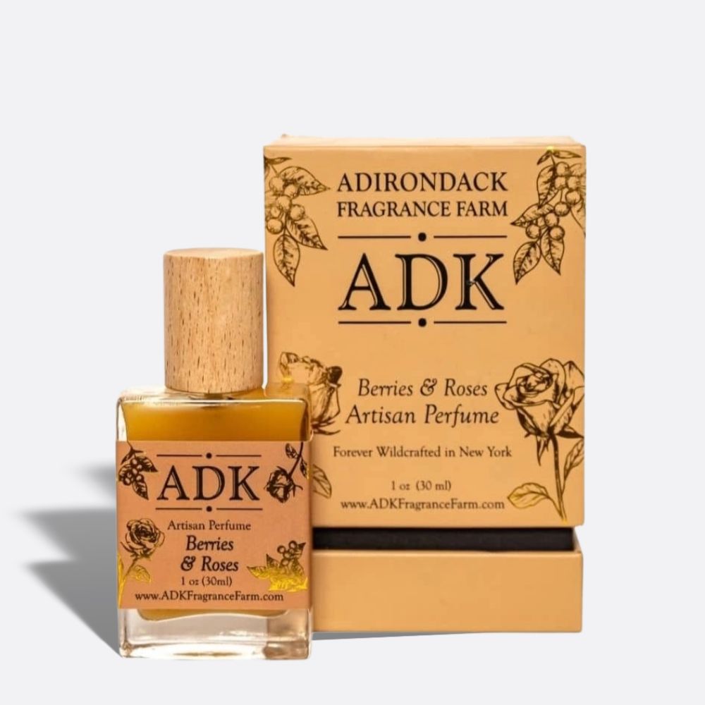 Gold ADK designed Berries and Roses Perfume Spray Bottle with Box